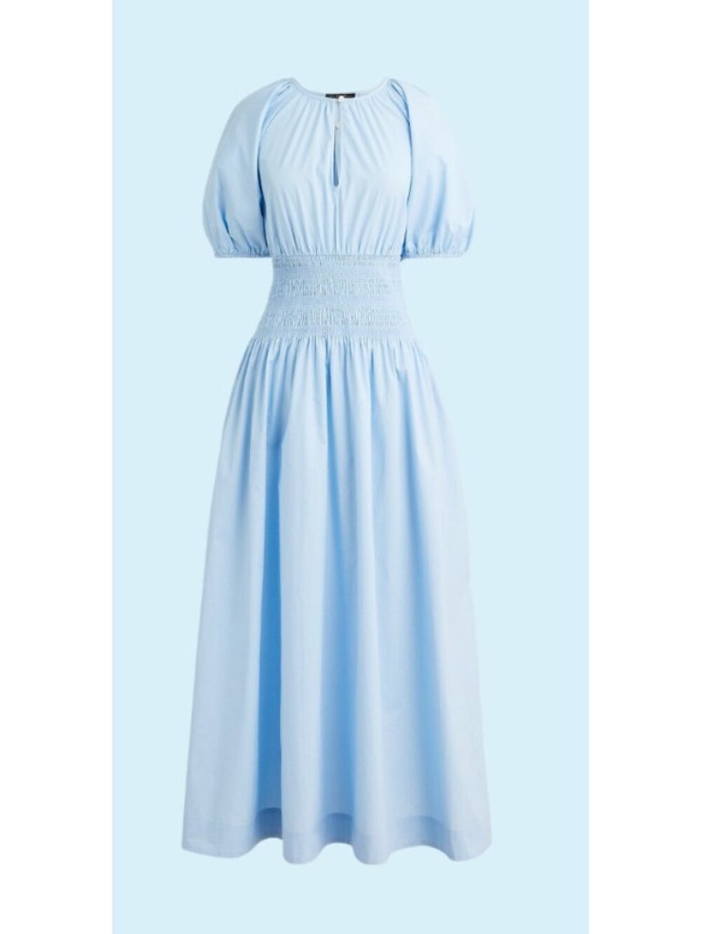 J. Crew Factory Pale Blue Maxi Dress with Smocked Waist